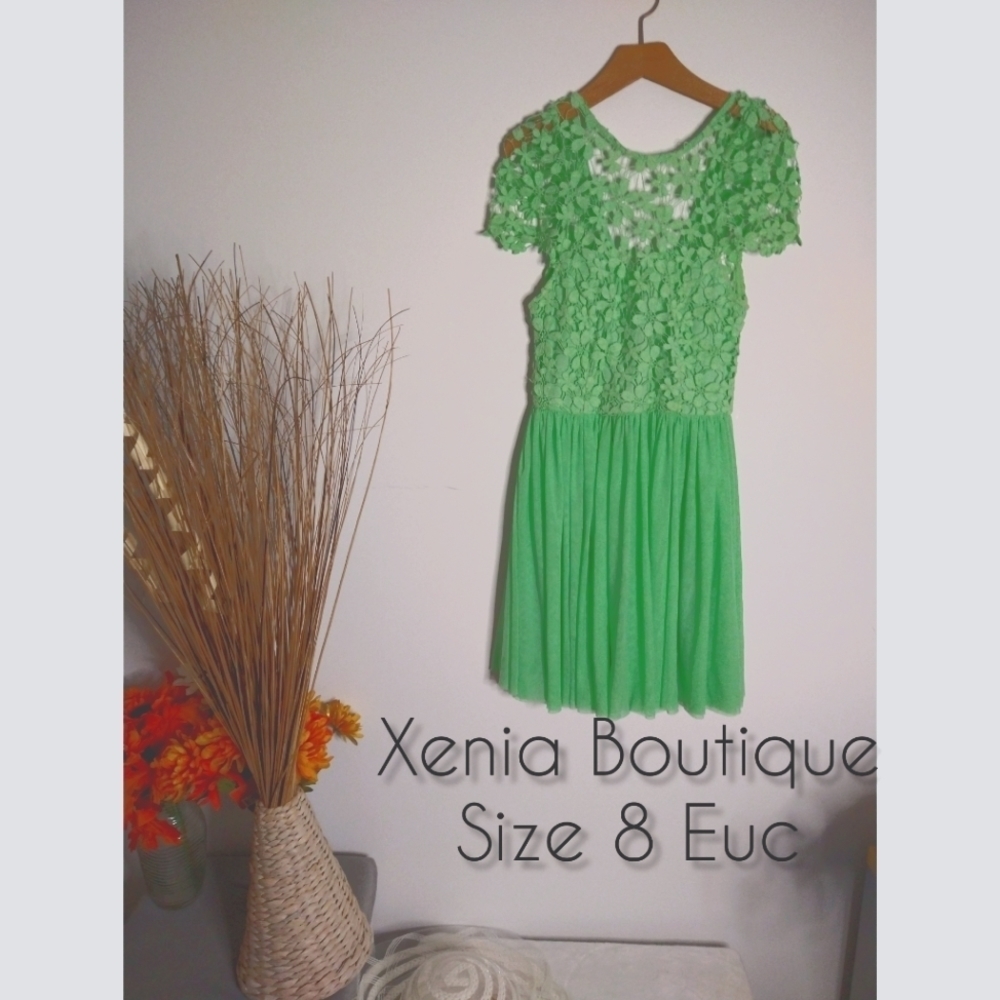 Xenia Boutique Size 8 Green Floral Lace Dress